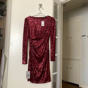 NWT Red Valentines Day Cocktail Sequined Dress